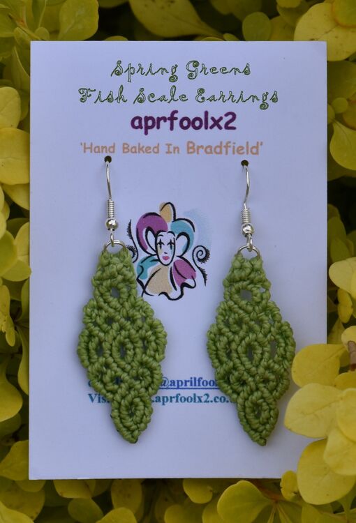 Spring Greens - Fish Scale Earrings