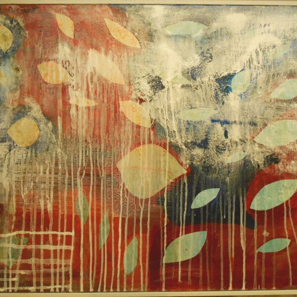 'AUTUMN' 'AUTUMN' (2020) 60cm x 90cm overall including white float frame. Acrylic.