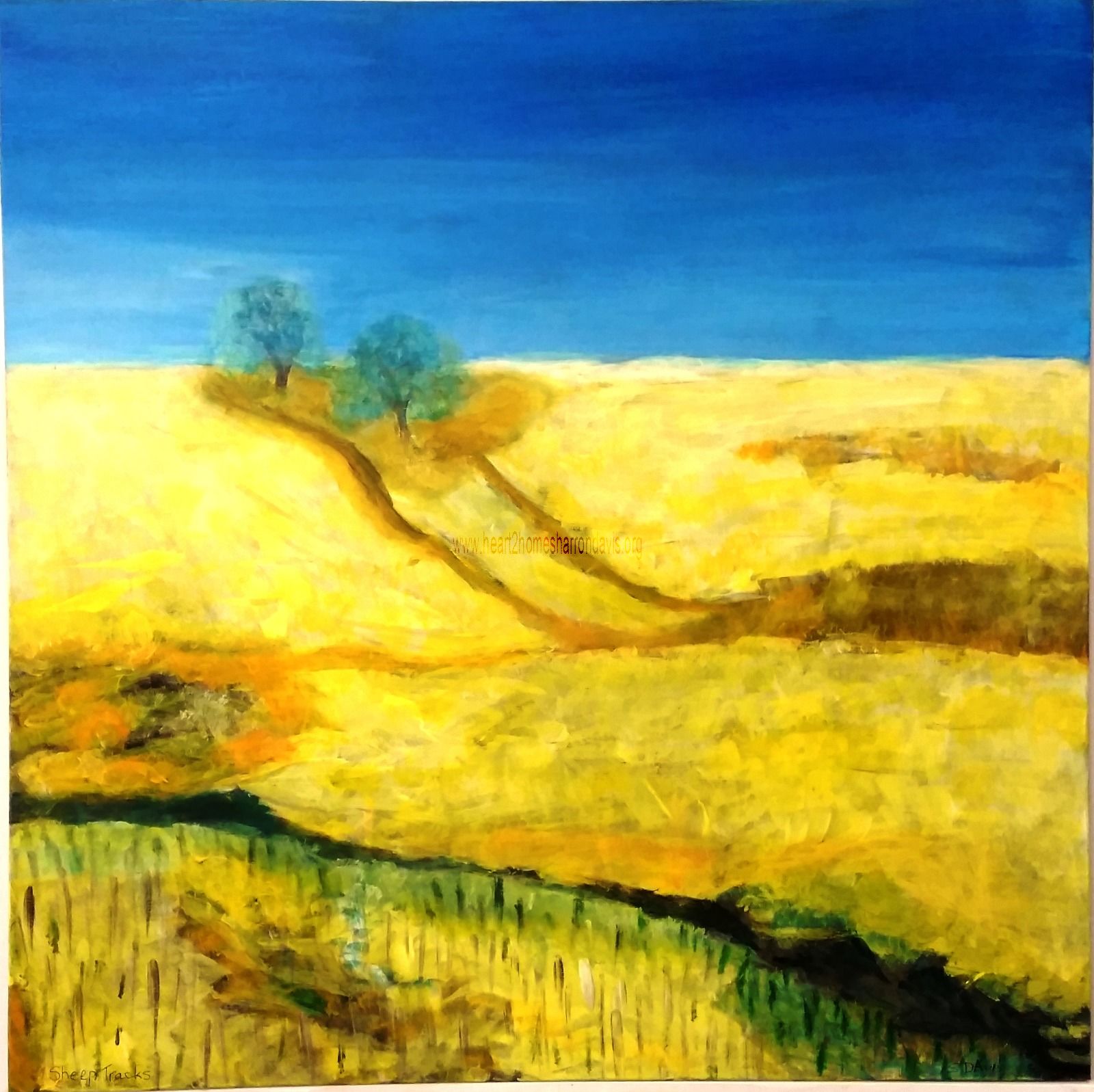 SHEEP TRACKS 36IN X 36 IN ACRYLIC AU$1000.00