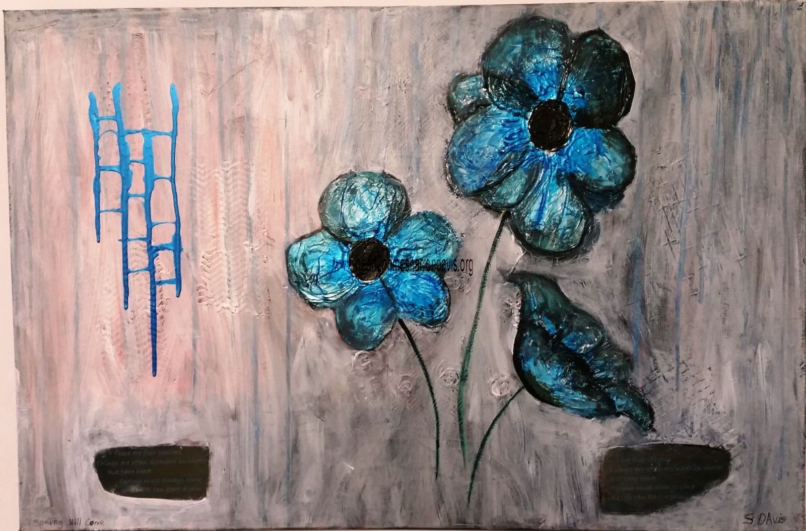 SPRING WILL COME 90cm x 60cm ACRYLIC MIXED MEDIA AU$350.00