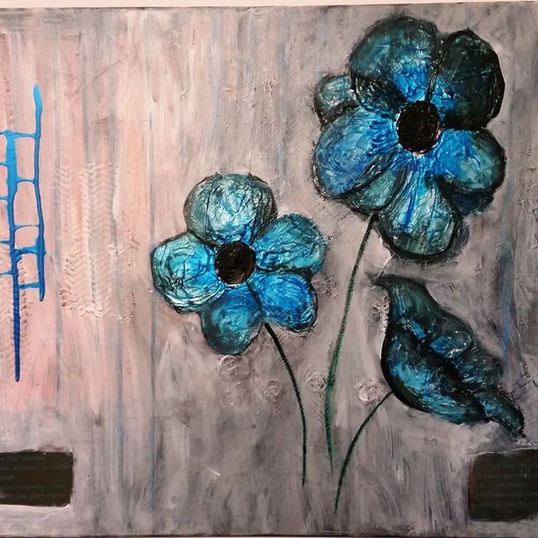 SPRING WILL COME 90cm x 60cm ACRYLIC MIXED MEDIA AU$350.00