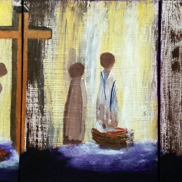 Name - THE GIFT 3 x 30cm x 40cm Triptych AU$ 300.00 Acrylic