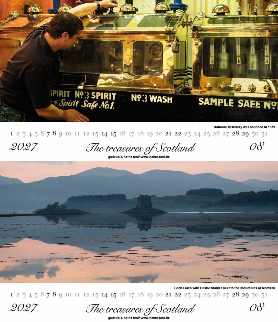 Dalmore Distillery /Loch Laich with Castle Stalker