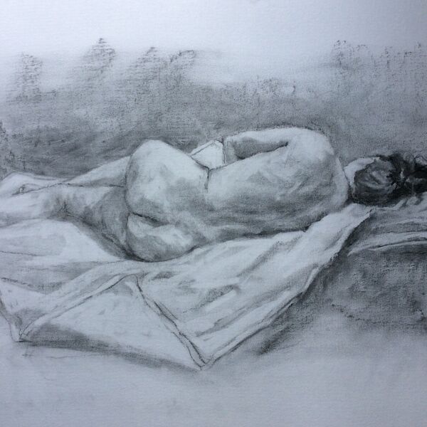 Female Figure Back View Reclining