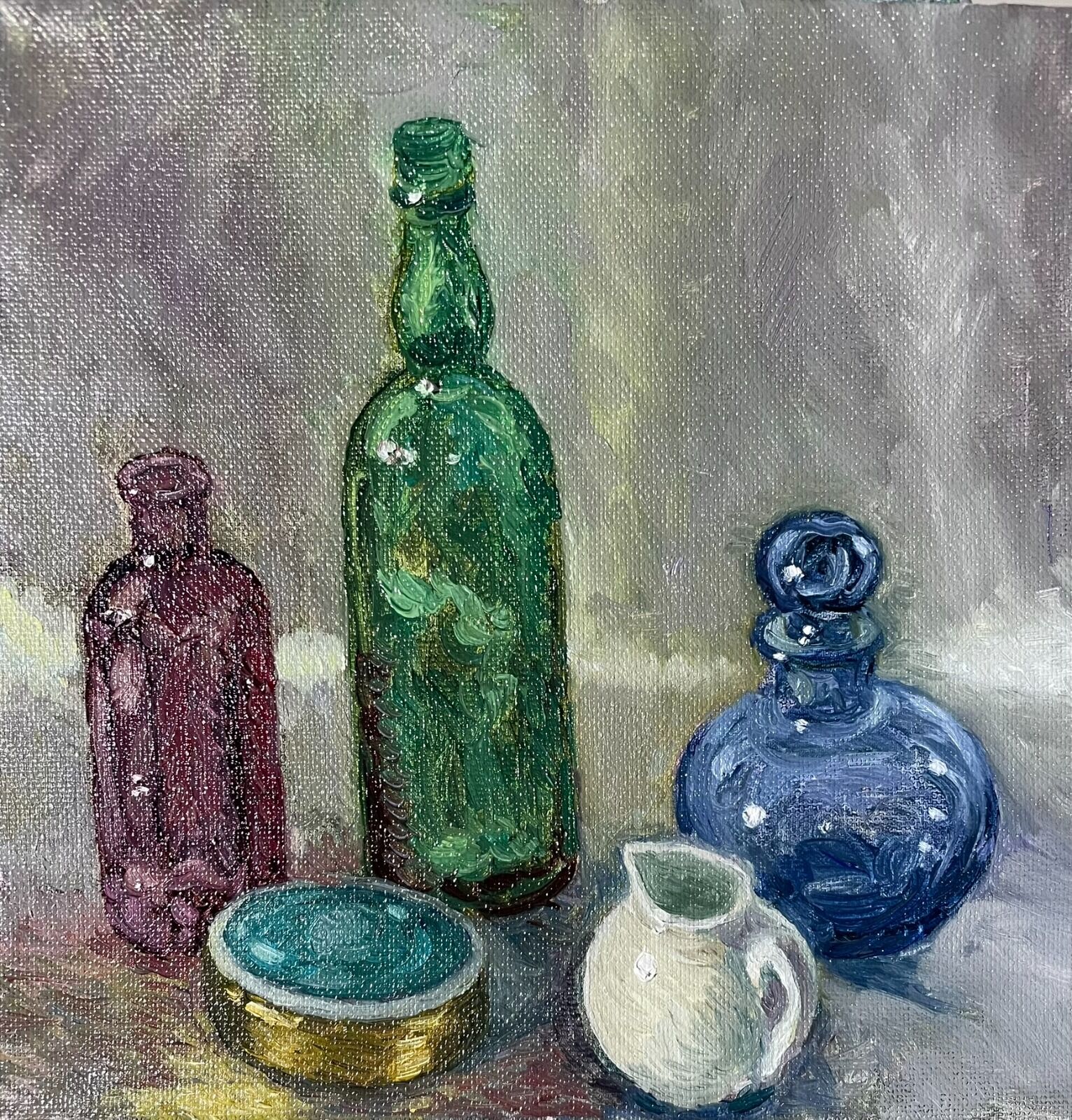 0129 Miniature Bottles, Jug and Box