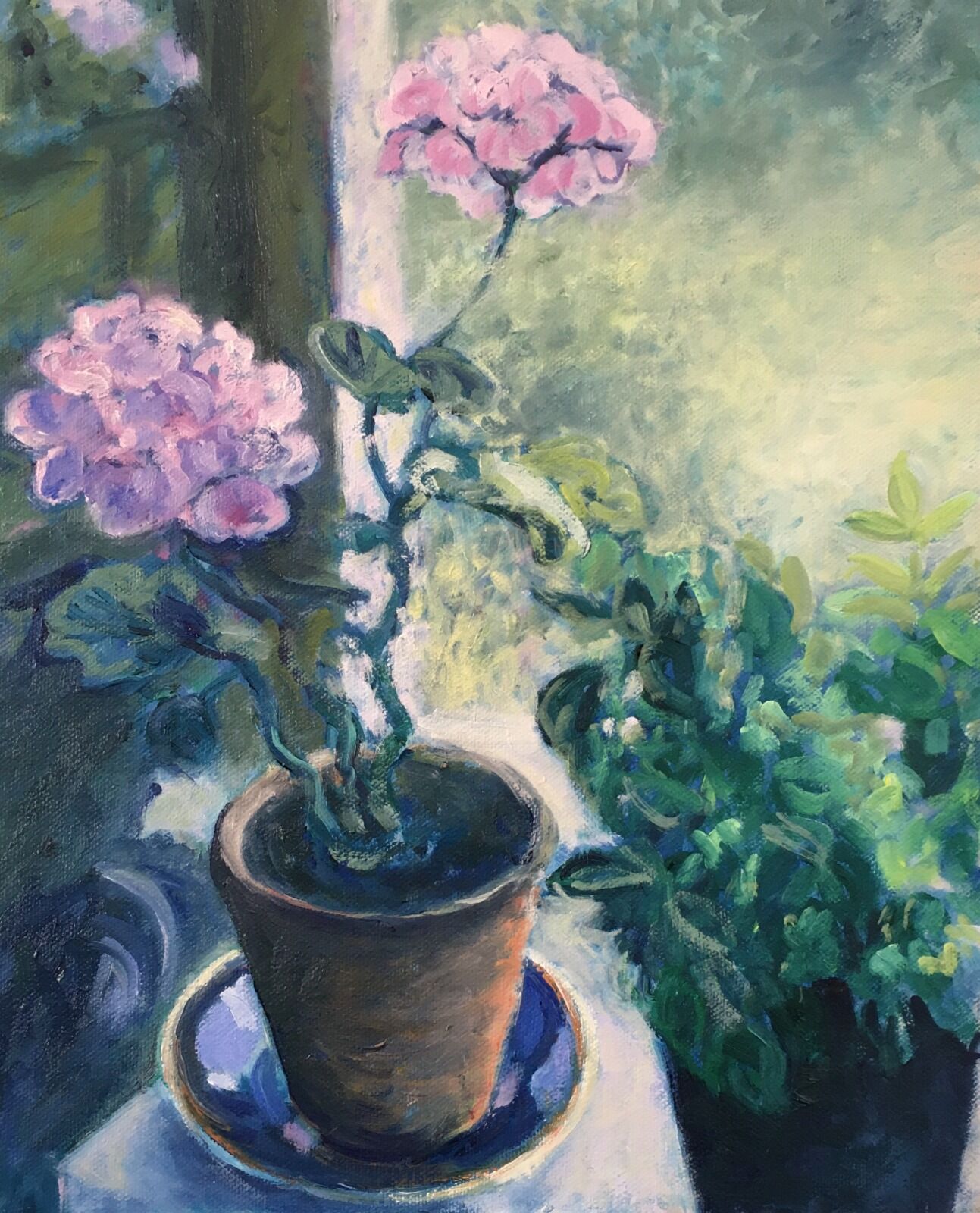 0130 Pink Geranium by the Window