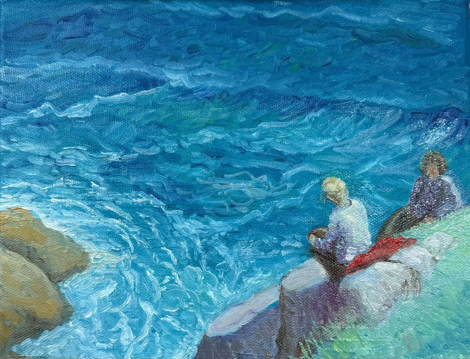 066 Friends, (above the cove), after Dame Laura Knight