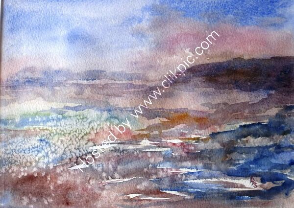 ARRAN, wild sea - watercolour