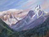 Ama Dablam and Lhotse  oil on cradled board  50 x 40 cm £190