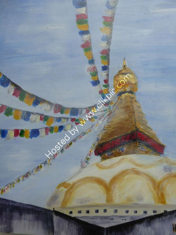 Bodhnath Stupa Kathmandu Acrylic on board 28 x 35 x 2cm £95
