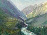 Buddhi Gandaki River near Philim oil on board 40 x 30cm £95