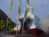 Chorten at Prok, Nubri Valley -  Oil