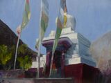 Chorten at Prok, Nubri Valley  Oil- Not For Sale