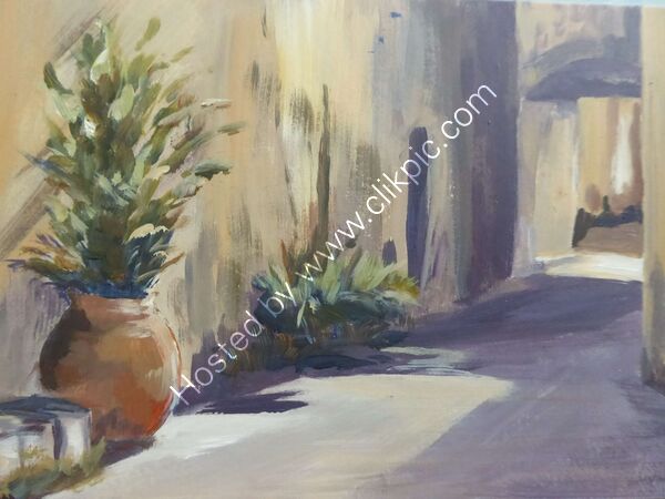 Courtyard Southern France oil on board 30 x 22cm unframed £50
