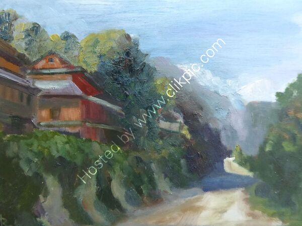 Dhading North Gorkha    oil on cradled board 30 x 23 x 2cm £95