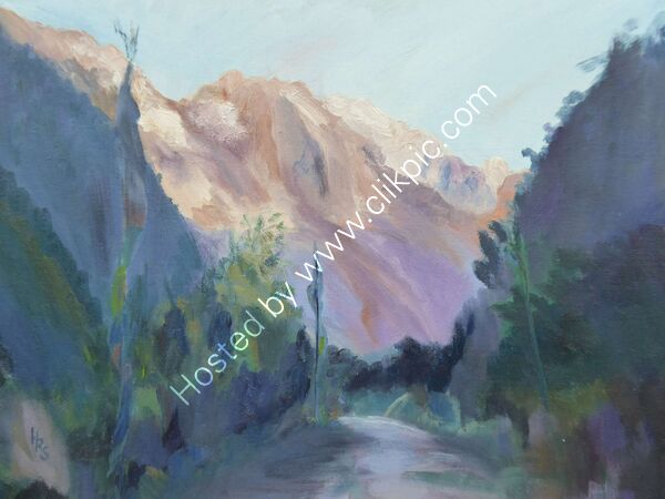 Dusk in the Himalaya  oil on board 40 x 30cm £95