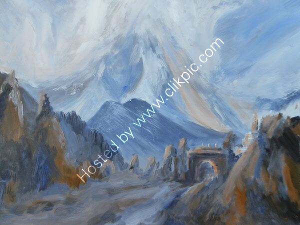 Evening Mist, Lho and Manaslu -oil