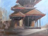 Kathmandu Durbar Square Vishnu Temple    oil on cradled board 35 x 28 x 2cm £120