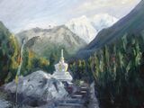 Kusum Kanguru Everest Region  oil on board 40 x 30cm £95