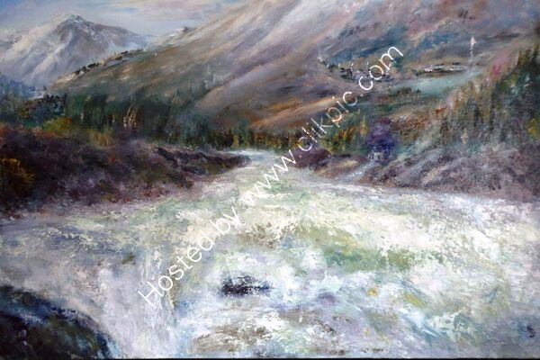 Langtang River - Oil