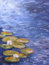 Lily Pond in Rain