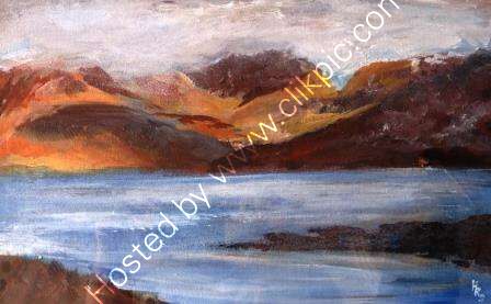 Loch Torridon acrylic on board 38 x 53 cm in framed with glass £125