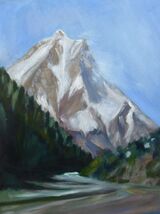 Majestic Manaslu  oil on canvas 45 x 60 x 4cm £250 POA