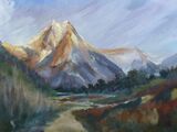 Manaslu Sunset  oil on cradled board 45 x 30cm £150