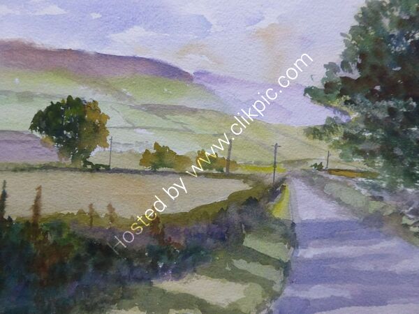 Midhope Moors from Penistone watercolour