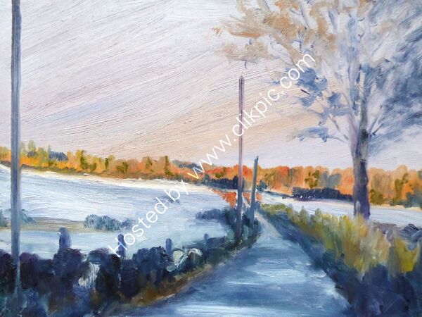 Midhope Winter Evening -oil