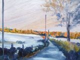 Midhope Winter Evening  oil on board 30 x 22cm unframed £50