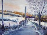 Midhope in the Snow   oil on board 30 x 22cm unframed £50