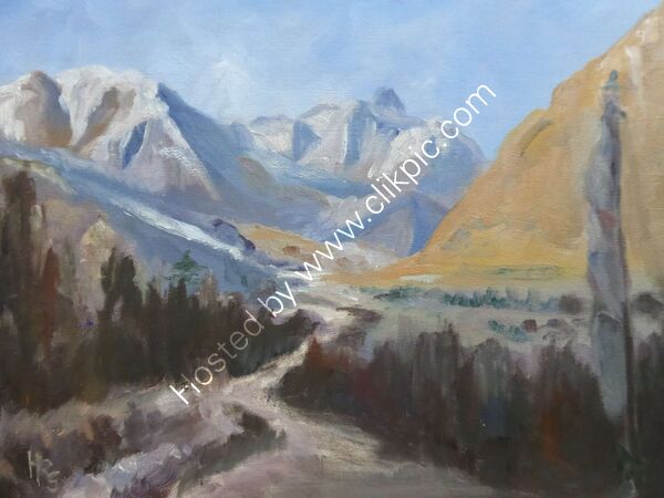 Nubri Valley oil on board 40 x 30cm unframed £95