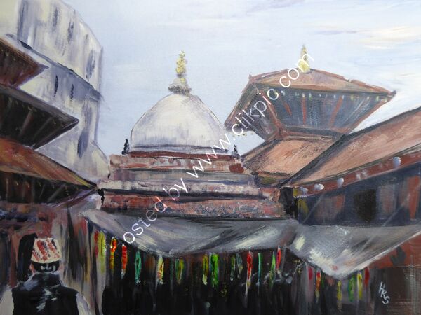 Patan Durbar Square Bead Market - acrylic