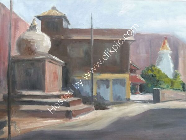 Patan Mangal Bazaar oil on cradled board 40 x 30 x 2cm £120