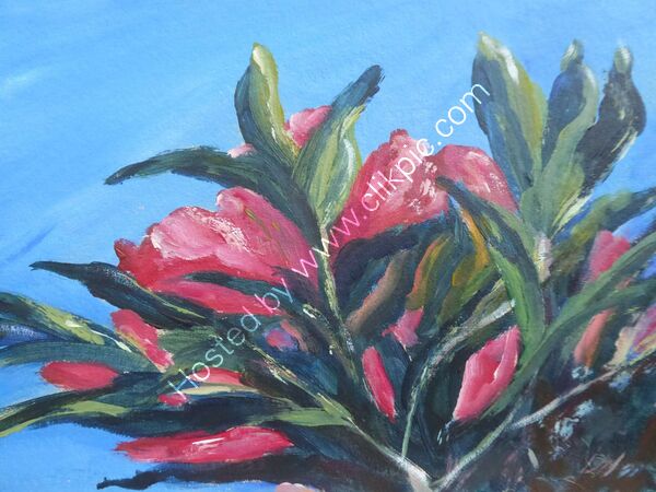 Peonies oil on board 30 x 22cm unframed £50