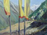 Prayer flags near Lihi - Oil