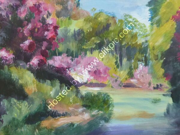 Rhododendrons, Wentworth Castle acrylic on board 30 x 22cm unframed £50