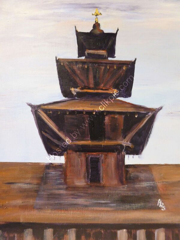 Royal Palace, Patan  acrylic on cradled board 35 x 28 x 2 cm £120