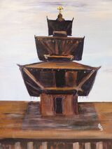 Royal Palace, Patan  acrylic on cradled board 35 x 28 x 2 cm £120