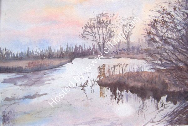 Royd Moor in Winter watercolour