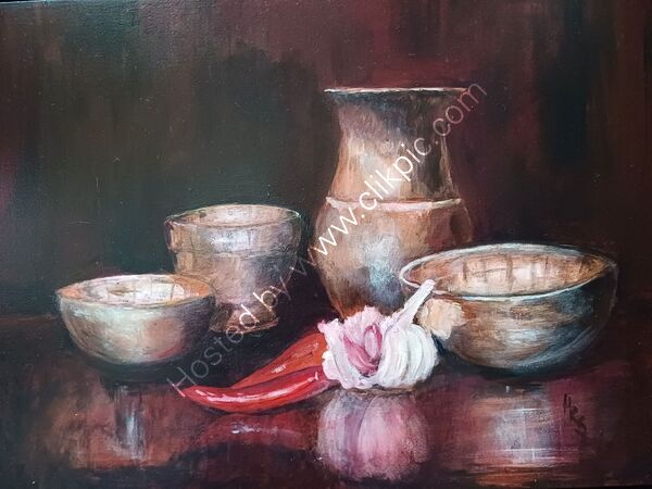 Still life with Tibetan singing bowls