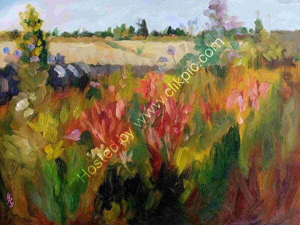 Summer Garden  oil on board POA