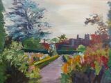 Sunset in the Gardens acrylic on board  30 x 22cm unframed £50
