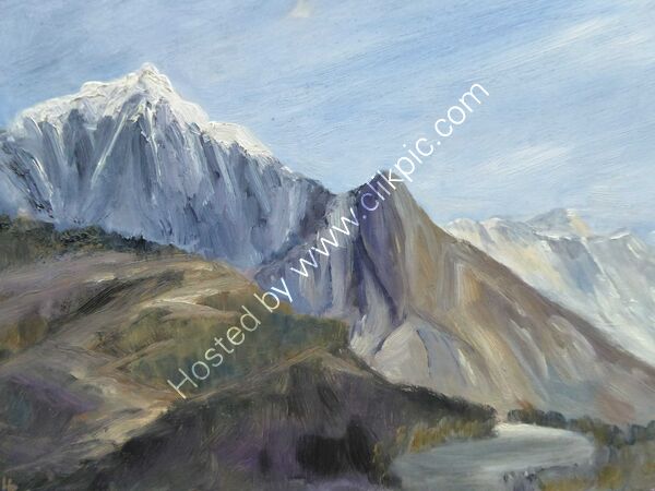 Tabuche, with Everest in background oil on board 40 x 30 cm £95