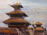 Taleju Temple Patan acrylic on cradled board 50 x 40 x 2cm £190