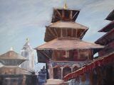 Temples in Durbar Square, patan acrylic on board 40 x 30 cm unframed £95