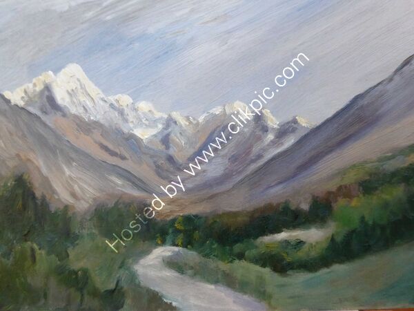 Thamserku from near Thamo, Everest Region   Oil 40 x 30cm unframed £95