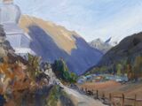 View of Lho from the Monastery oil on board, framed £150