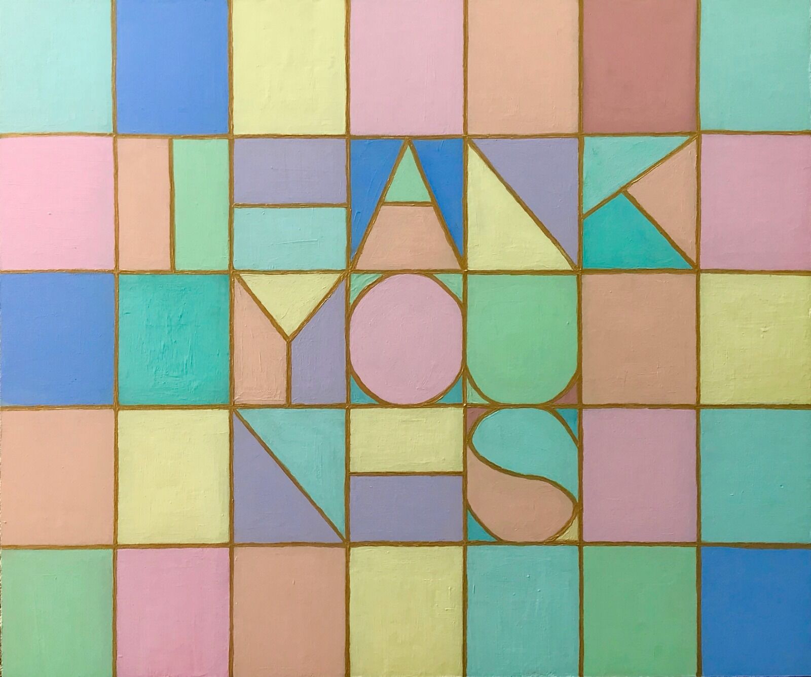 'Thank You NHS', an oil painting in the style of Klee